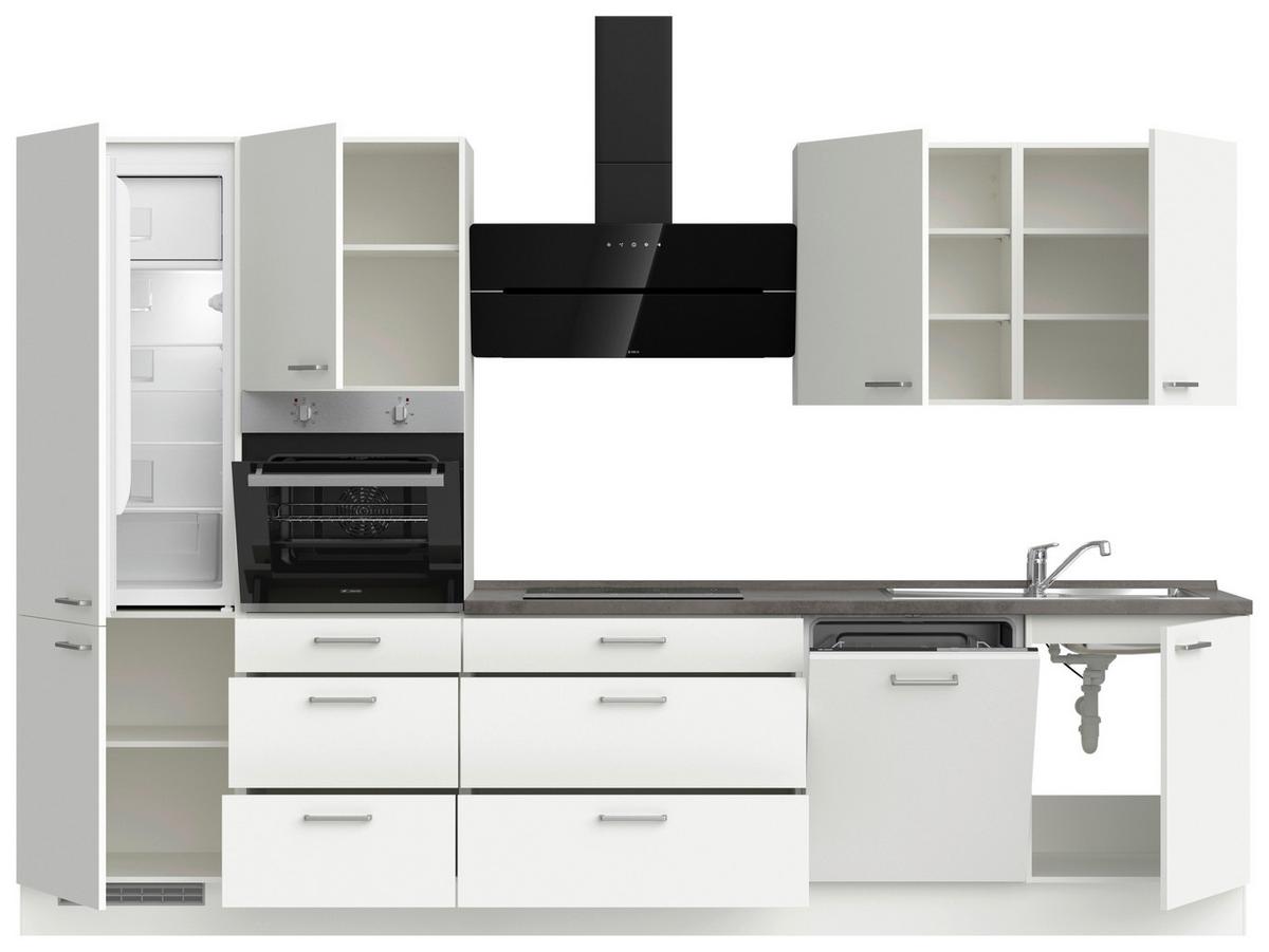 KÜCHENLEERBLOCK TOUCH HIGH - LINE, H8 LINKS - Weiß/Grau, MODERN, Holzwerkstoff (330cm) - Nobilia