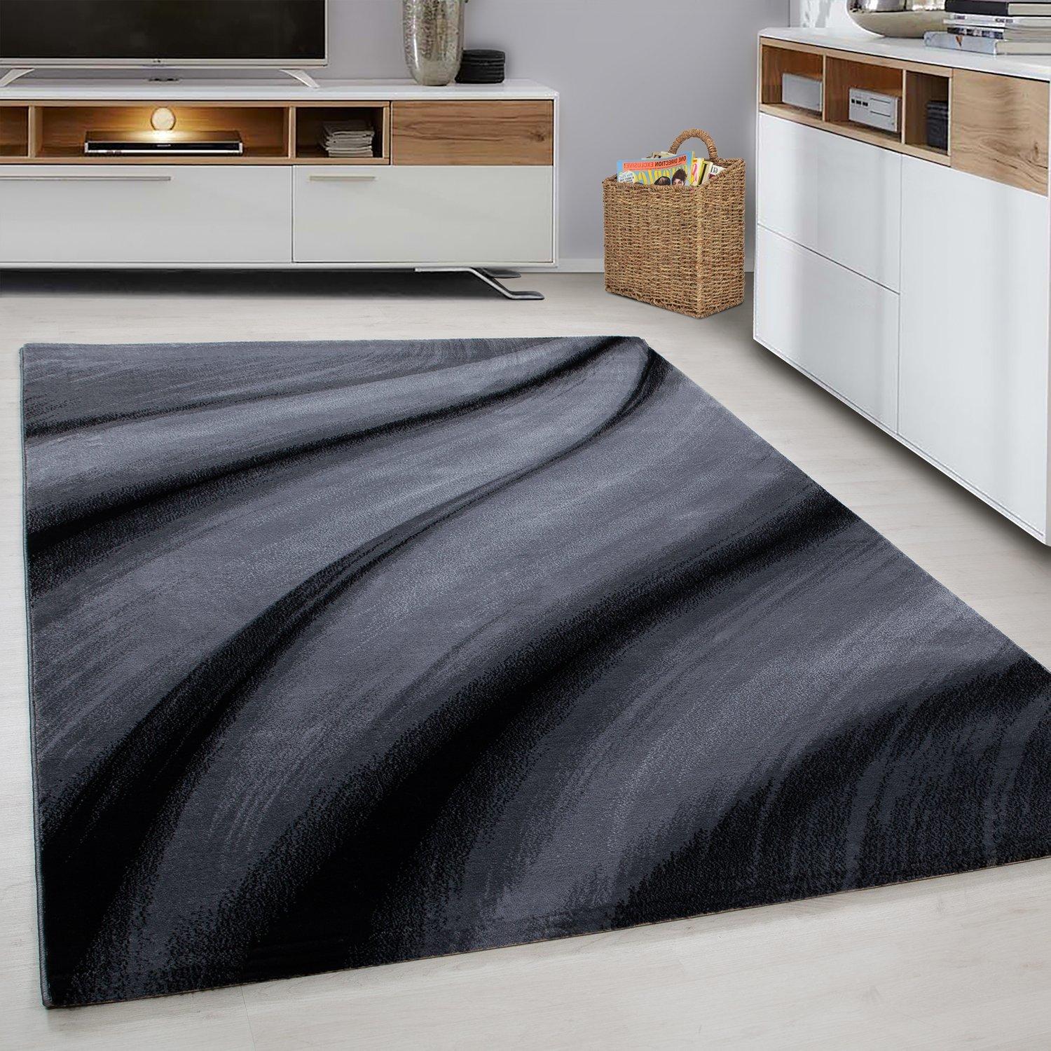 Teppich Läufer Schwarz Miami 80x300 cm - Schwarz, Trend, Textil (80/300cm)