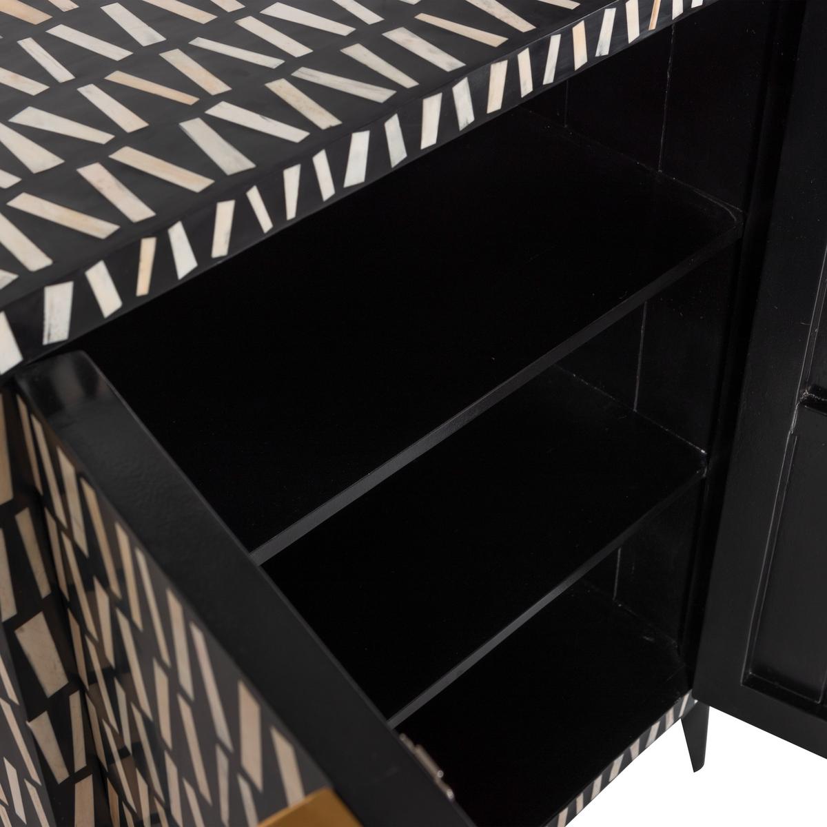 Kommode Menne Weiß, Schwarz B: 81cm - Schwarz/Weiß, Design, Holz (81/108/43cm) - Livetastic