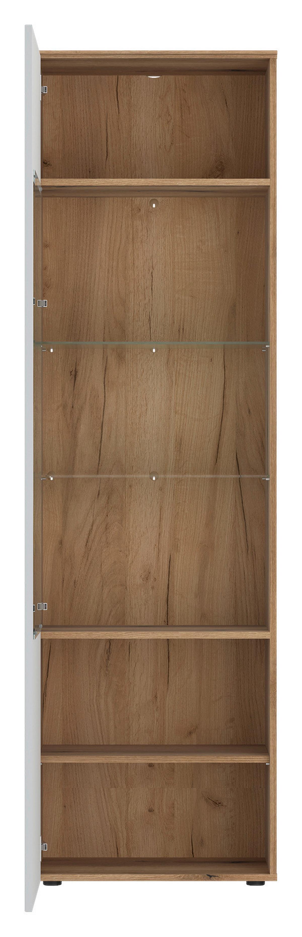 Wohnwand Manilla Hellgrau/Eichefarben B: 294 cm - Eichefarben/Hellgrau, MODERN, Holzwerkstoff (294/200,3/40cm)