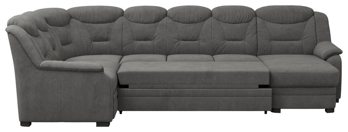 Wohnlandschaft Marcus Anthrazit inkl. Bettkasten - Anthrazit/Schwarz, Basics, Textil (211/330/162cm) - MID.YOU