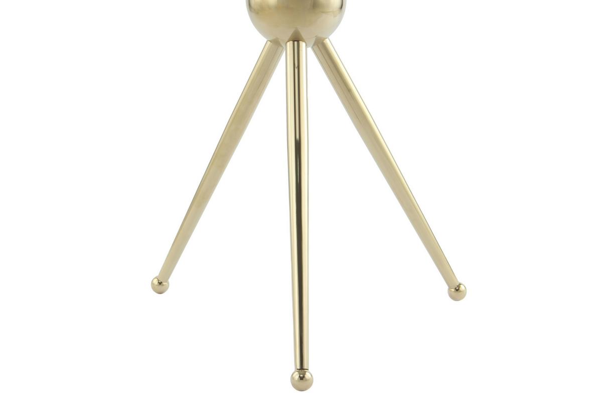 Beistelltisch Mit Glasplatte Rund Ontario, Grau/gold - Goldfarben/Grau, MODERN, Glas/Metall (46/46/52cm) - Kayoom