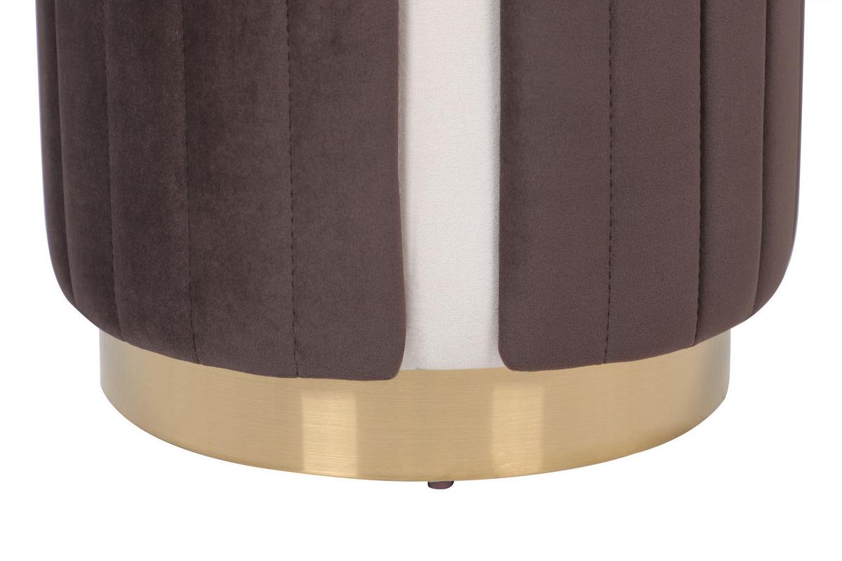 Hocker Corvin 125 - Beige/Goldfarben, Design, Textil (40/45cm) - Kayoom
