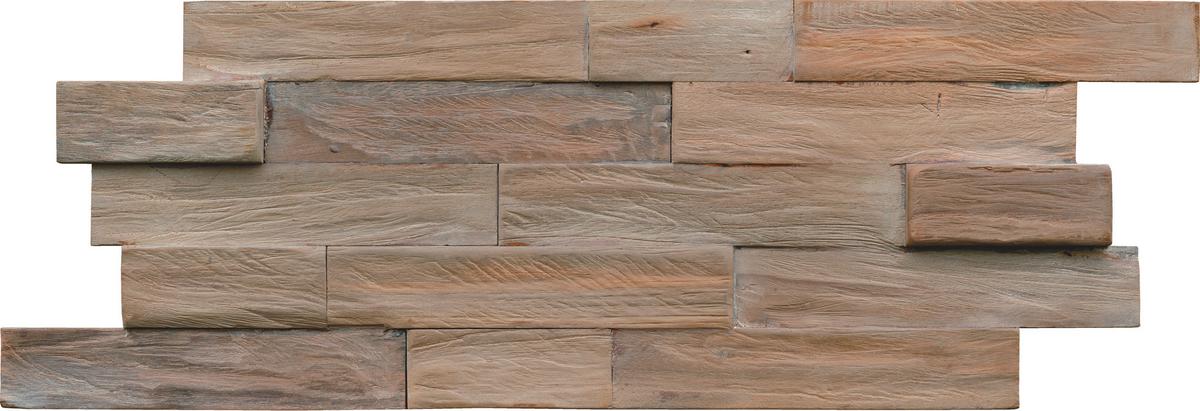 Wandverkleidung Fsc Teak Recl. Gun Smoked - Hellbraun, Basics, Holz (50/20/2cm)