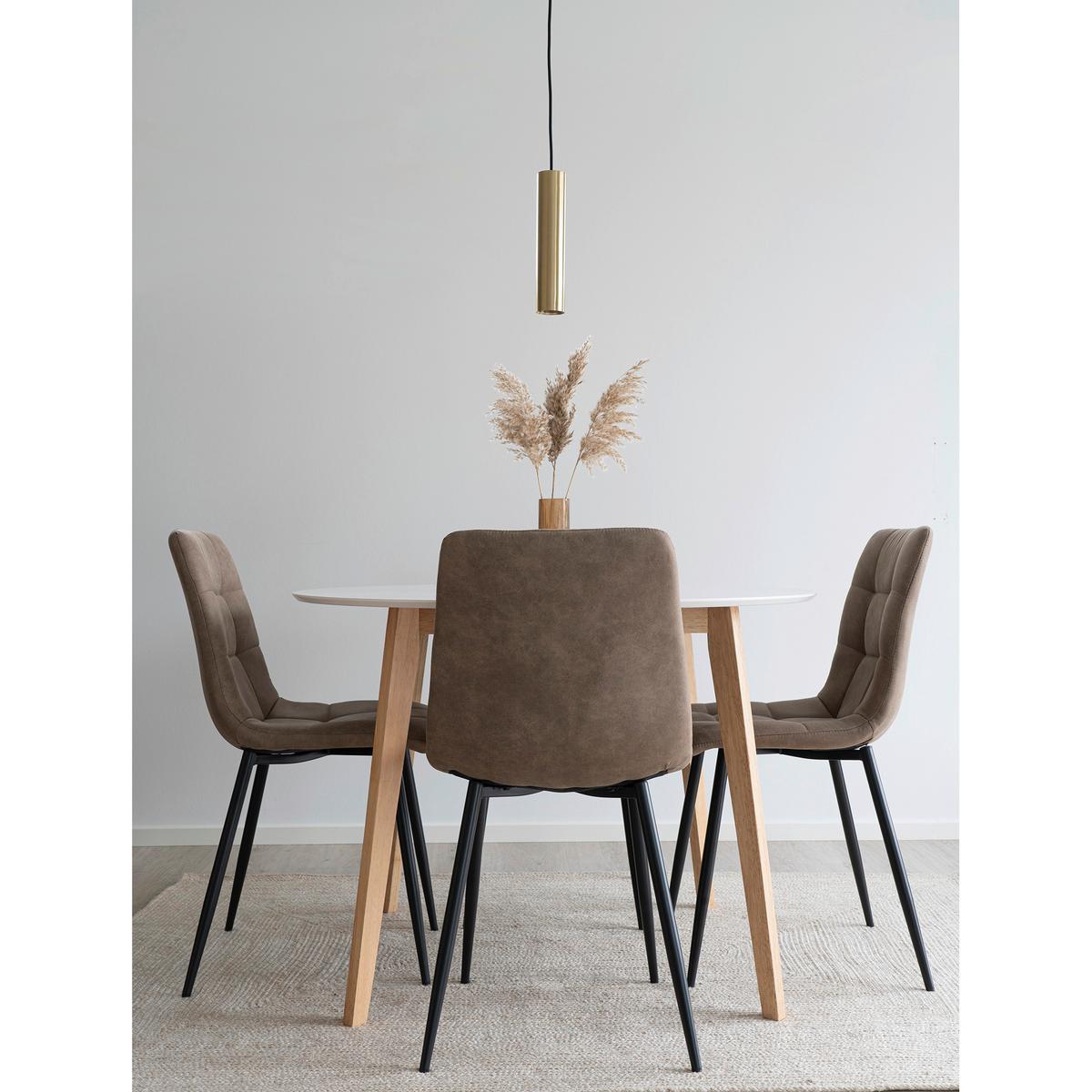 Stuhl-Set Middelfart Hellbraun B: 44 cm - Hellbraun/Schwarz, MODERN, Textil/Metall (44/86/55cm) - MID.YOU