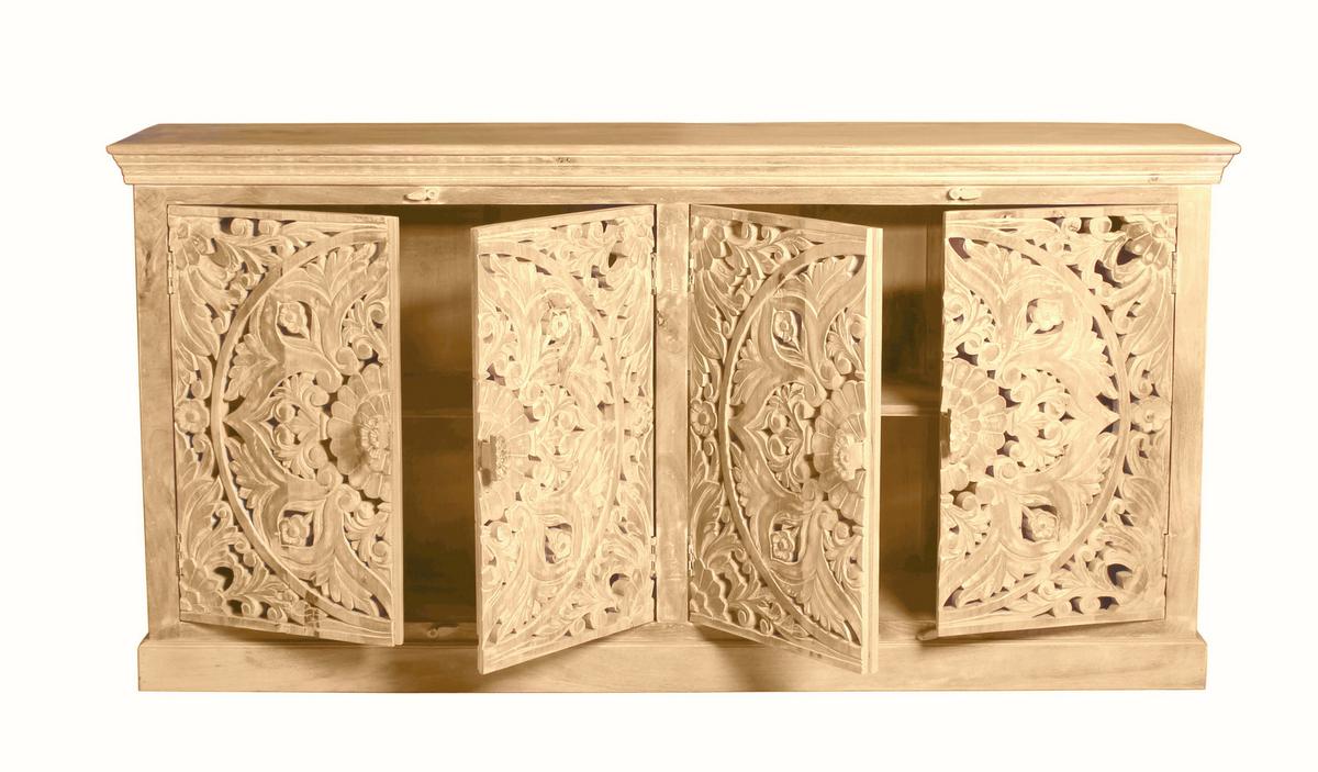 Sideboard Mangoholz B: 180cm - Naturfarben, Design, Holz (180/90/45cm) - MID.YOU