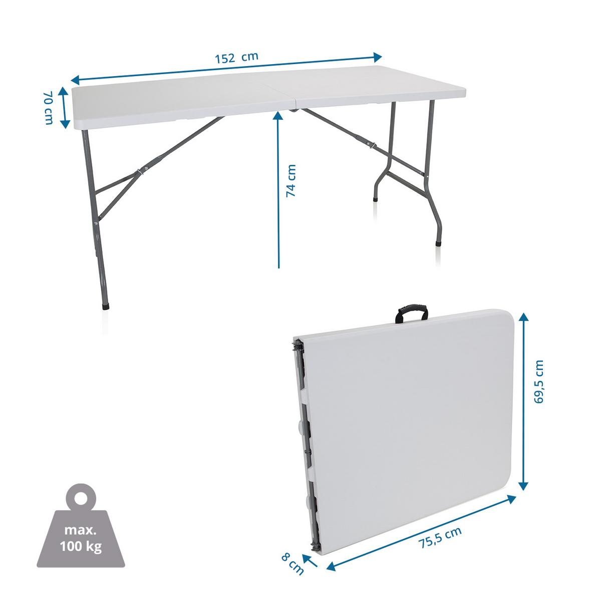 Schreibtisch Easy Up Multi II Weiß - Silberfarben/Weiß, MODERN, Kunststoff/Metall (70/152/74cm) - MID.YOU