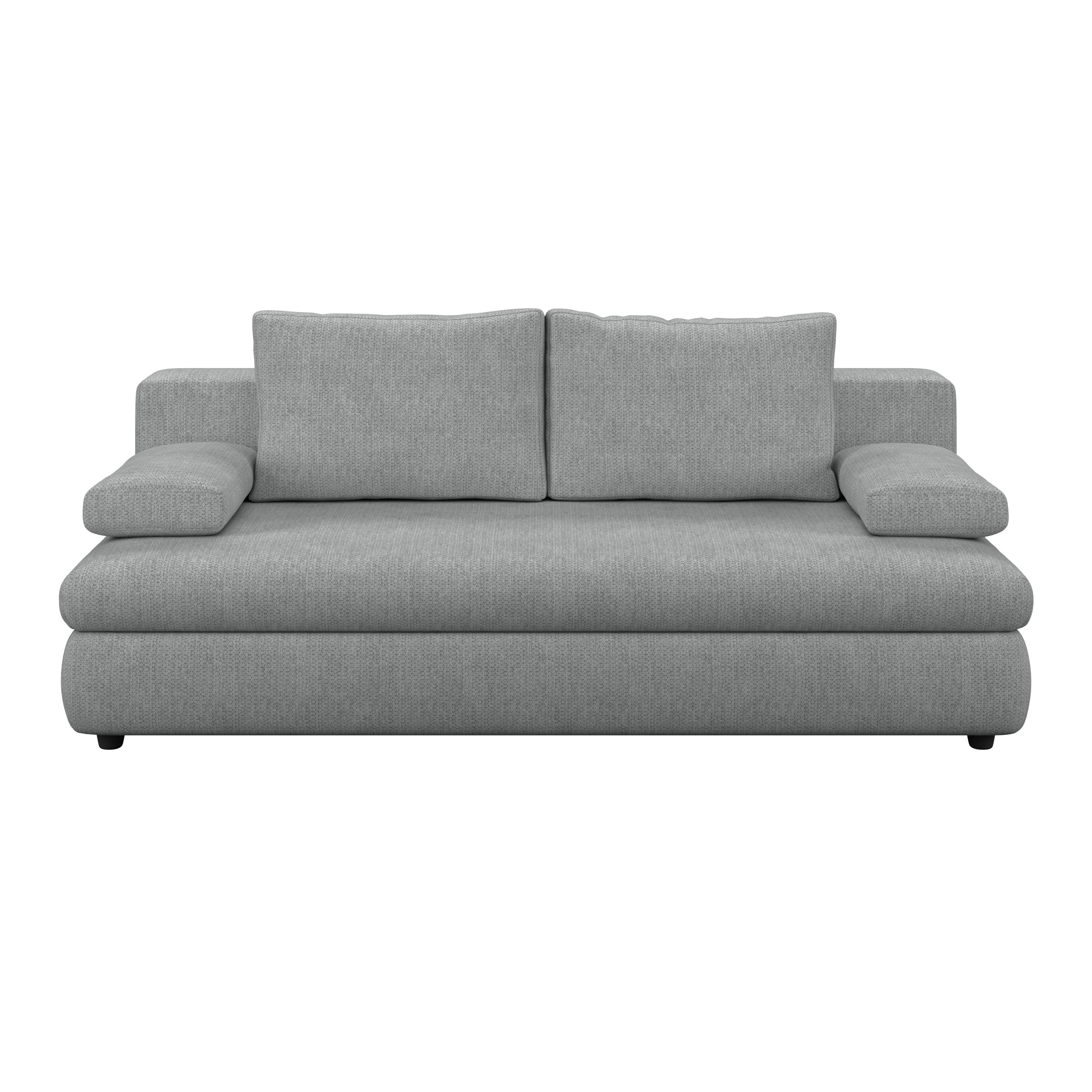 3-Sitzer-Sofa Mit Schlaffunktion Olso Hellgrau - Hellgrau, Trend, Holz/Kunststoff (205/72/100cm)