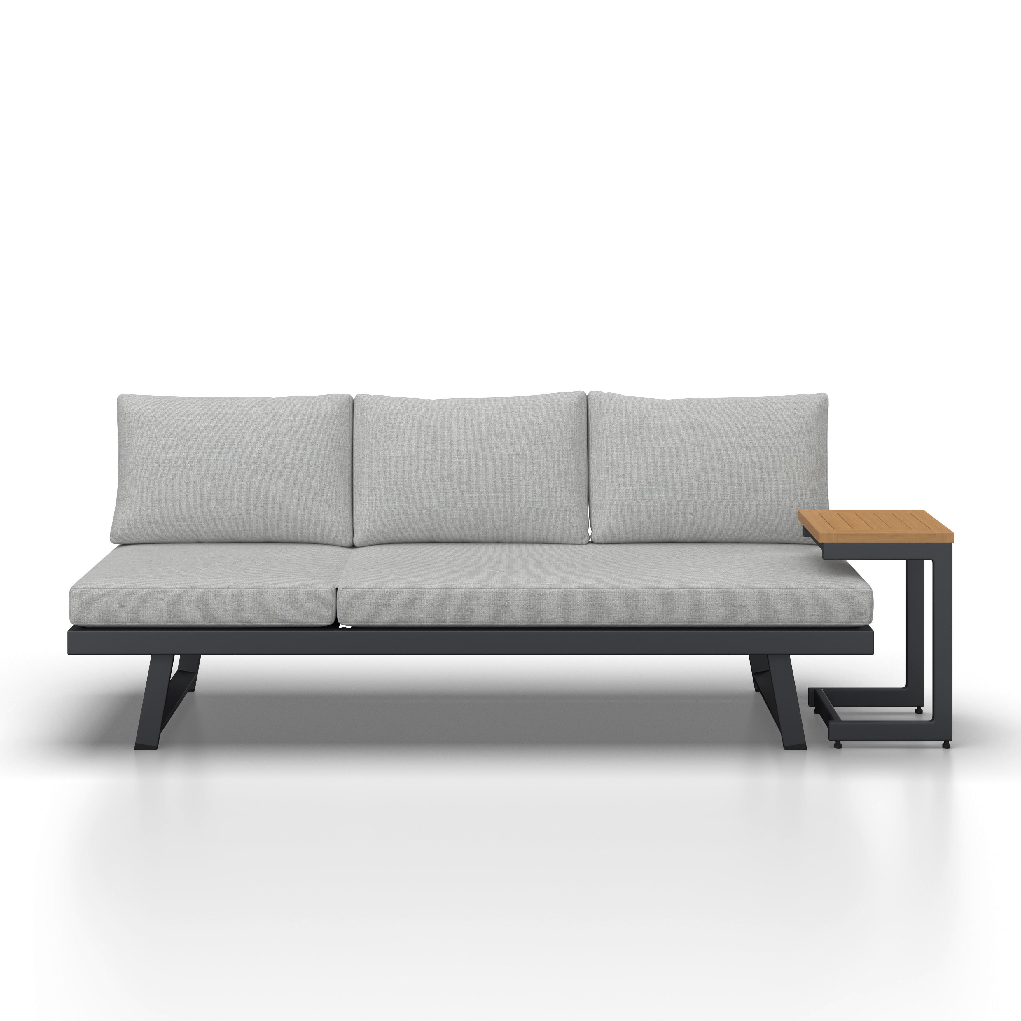 Záhradná lavica LOAN - sivá/antracitová, Modern, kov/drevo (210/84/78cm) - Bessagi Garden