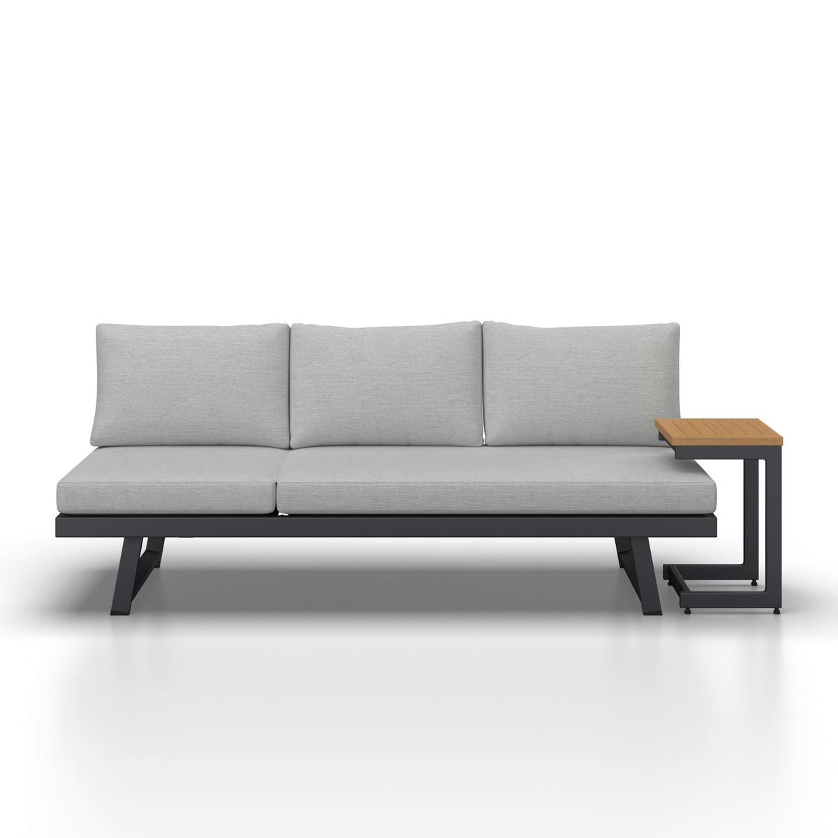 Záhradná lavica LOAN - sivá/antracitová, Modern, kov/drevo (210/84/78cm) - Bessagi Garden