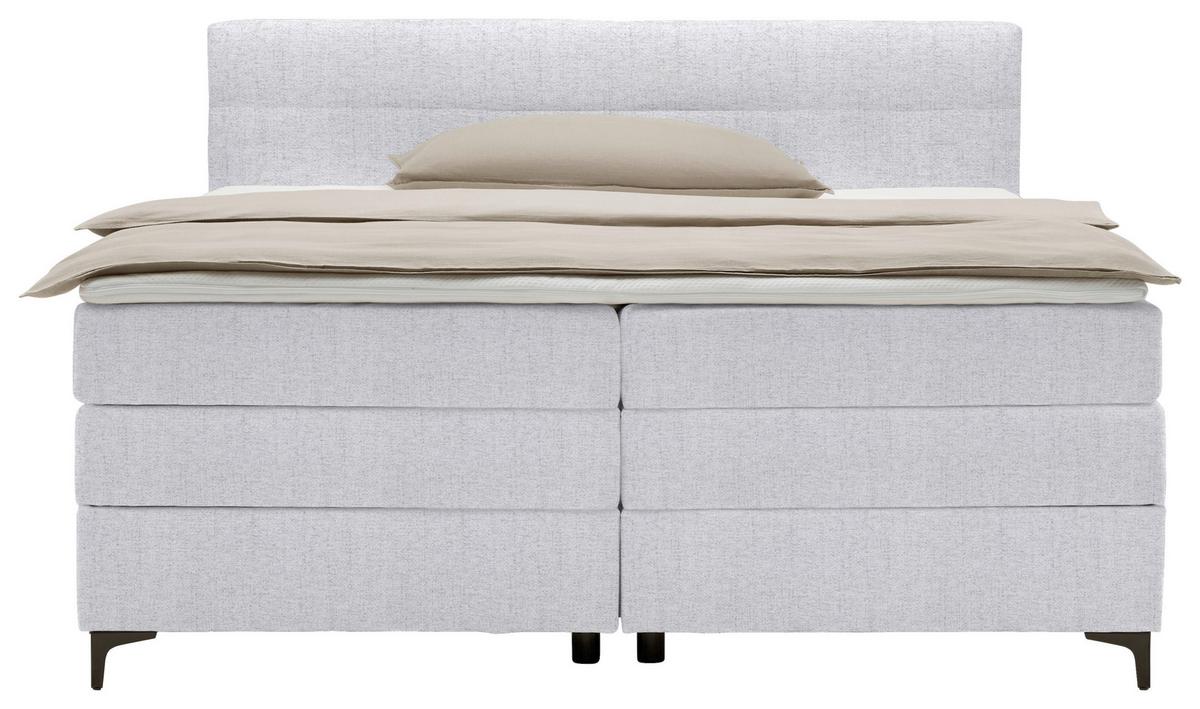 Boxspringová posteľ BARI 160/200, svetlosivá - čierna/svetlosivá, Konventionell, kov/textil (160/200cm) - Mömax