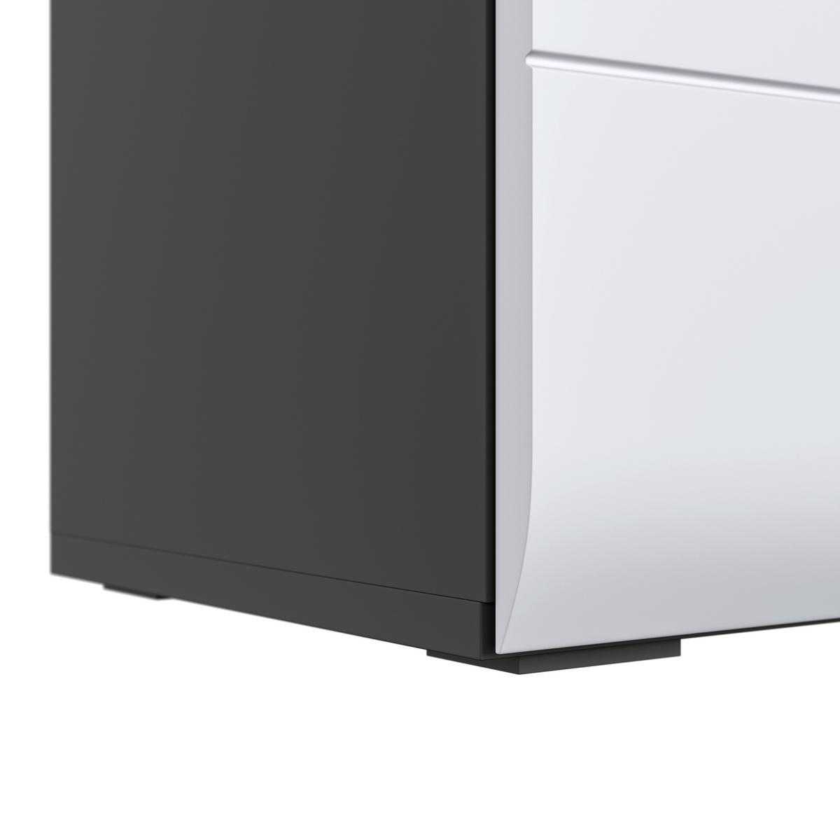 Badezimmer Hochschrank Pearl New Snol 117 BxH 40x188,5 cm - Anthrazit/Weiß, KONVENTIONELL, Holzwerkstoff (40/188,5/29,6cm)