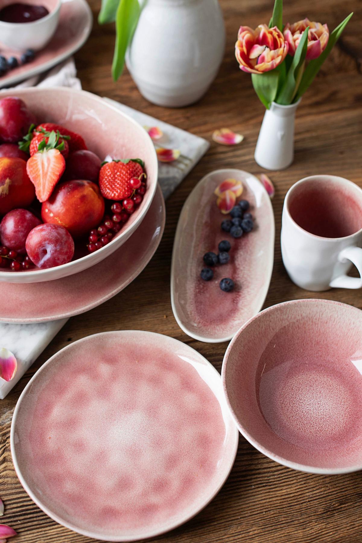 Schüsselset Frozen Steinzeug 9--Teilig. D: 10,5-26 Cm - Beere, Trend, Keramik - Mäser