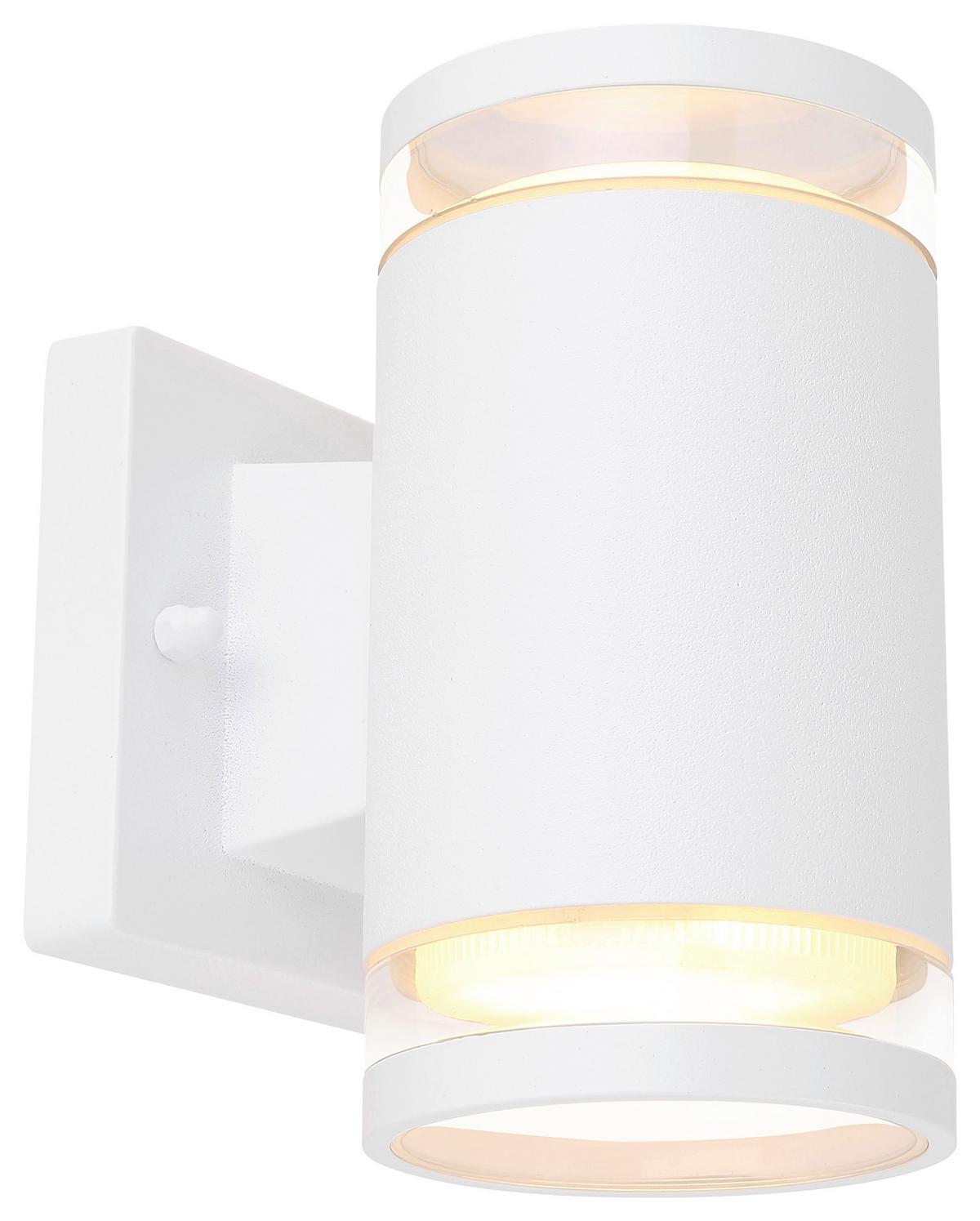 Led Außenleuchte Alcala 11 Watt Aluminium, Wandmontage - Klar/Weiß, Basics, Glas/Metall (10/16,5cm) - Globo