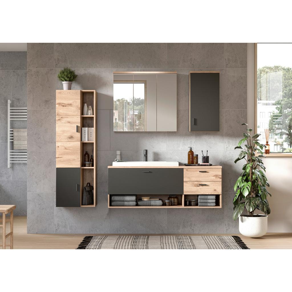 Badezimmer Grado Eiche Dekor/Grau