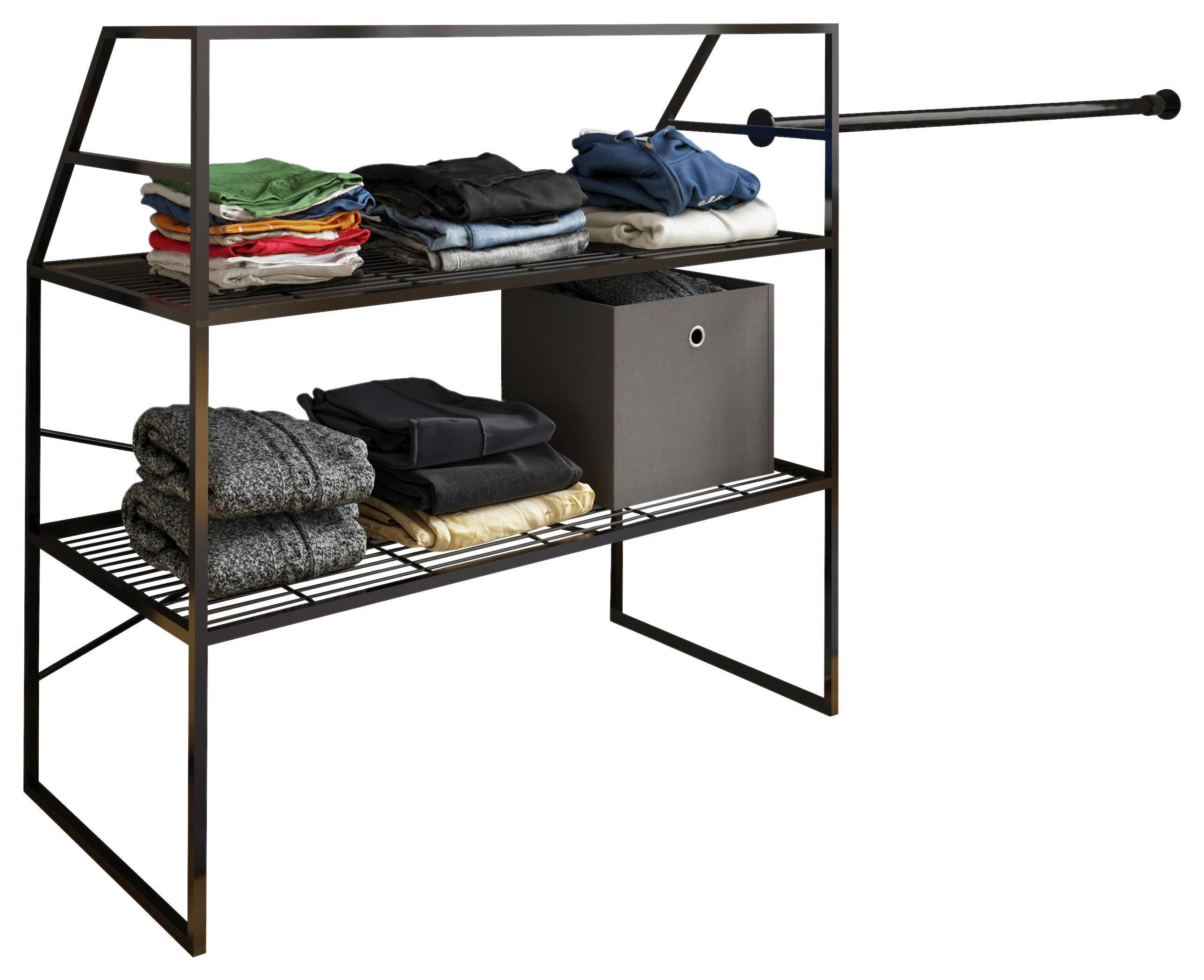 Dachschrägenregal Disal Schwarz B: 100 Cm - Schwarz, Design, Metall (100/100/50cm) - MID.YOU