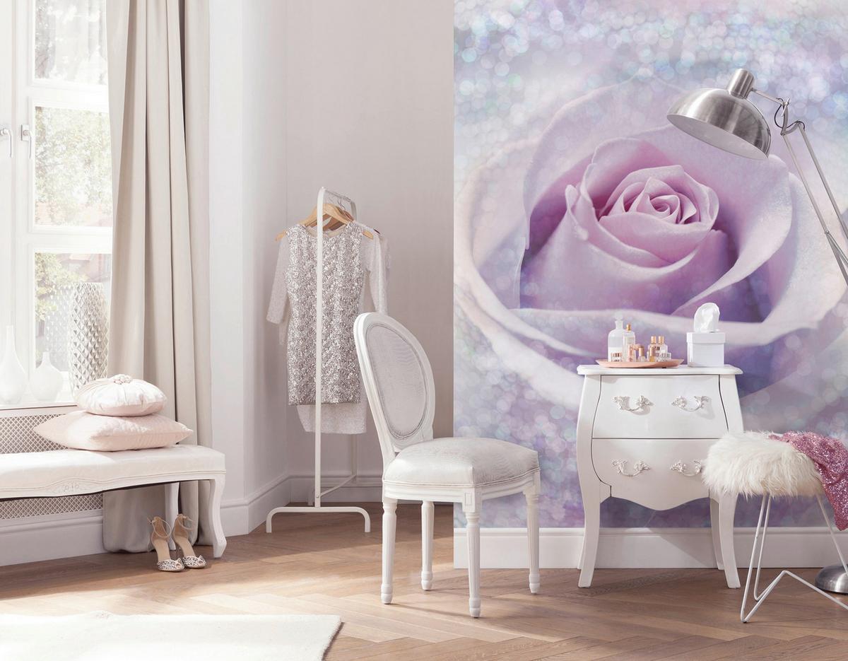 VLIESTAPETE Rose - Hellrosa/Rosa, Natur, Papier (184/248cm)