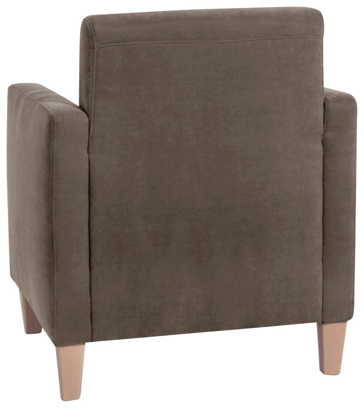 Polstersessel Mit Armlehnen Milla Samt Sahara - Naturfarben/Sahara, Design, Textil (71/81/70cm) - Max Winzer