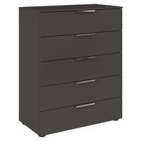 Kommode 80 cm Flipp Graphitfarben - Chromfarben/Schwarz, MODERN, Holzwerkstoff (80/100/42cm) - Rauch Möbel