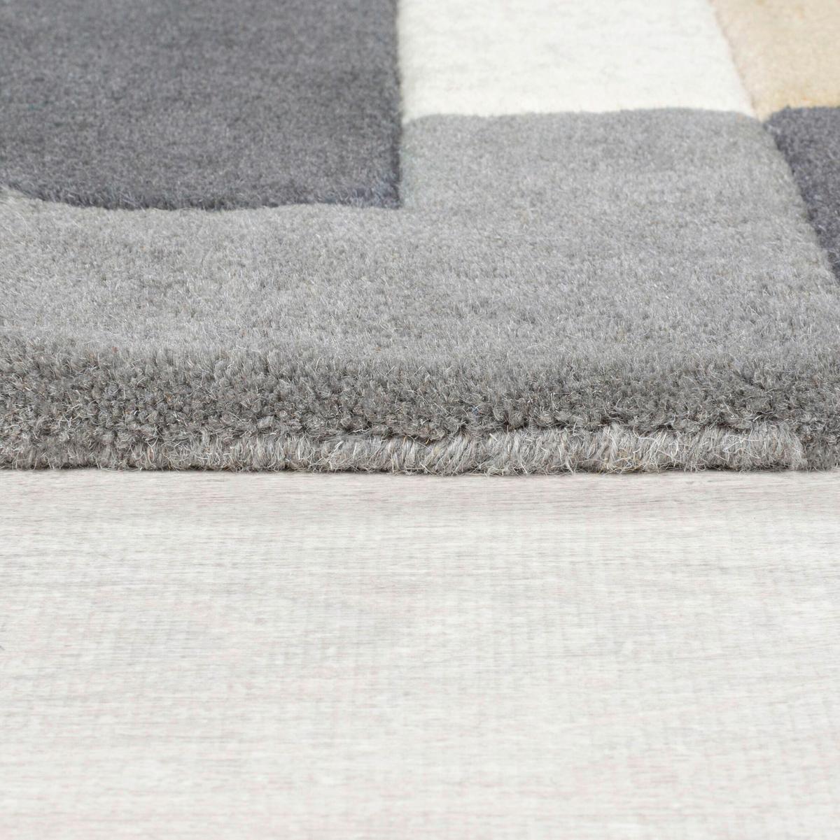 Wollteppich Monochrom Schwarz B: 60 cm - Schwarz, Basics, Textil (60/230cm)
