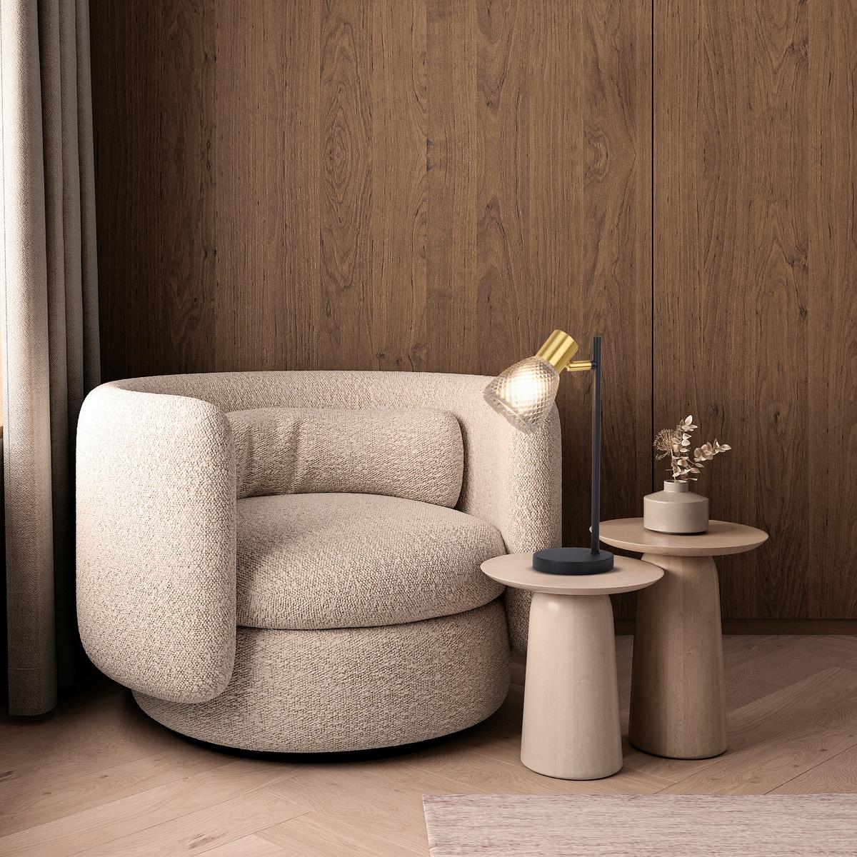 Tischleuchte Exkl. E14, 40w - Schwarz, LIFESTYLE, Glas/Metall (12/35,5cm) - Näve