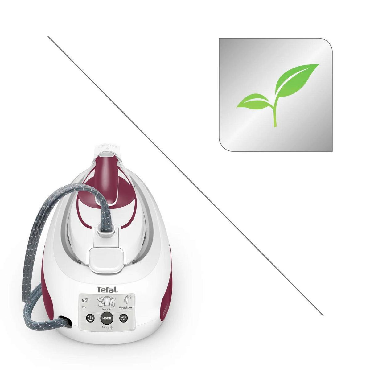 DAMPFBÜGELSTATION 2800W, 180ml - Weinrot/Weiß, Basics, Kunststoff/Metall (36/21/26cm) - Tefal