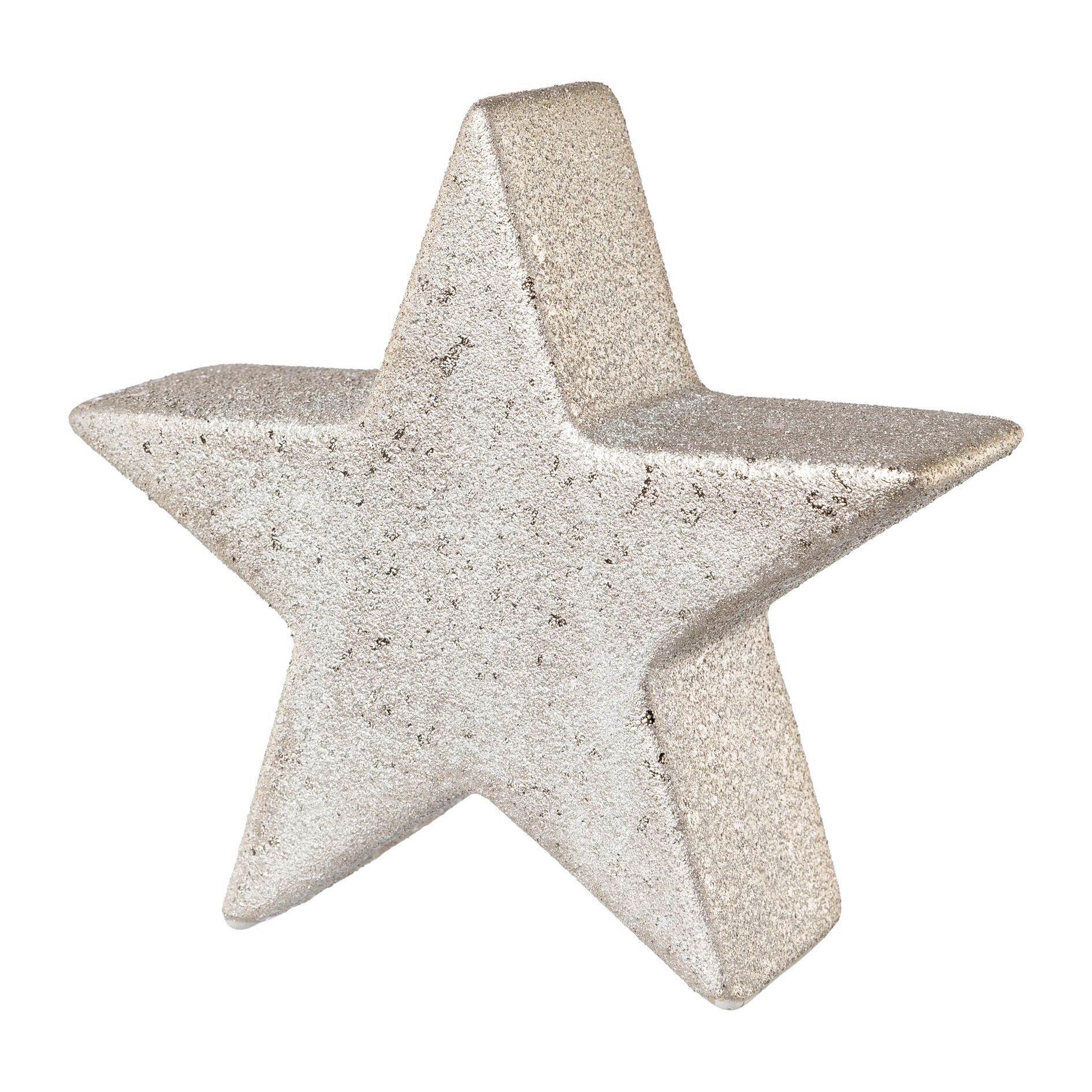Dekostern Star, B/H: ca. 13/13cm - Grau, MODERN, Keramik (13/13/4cm)