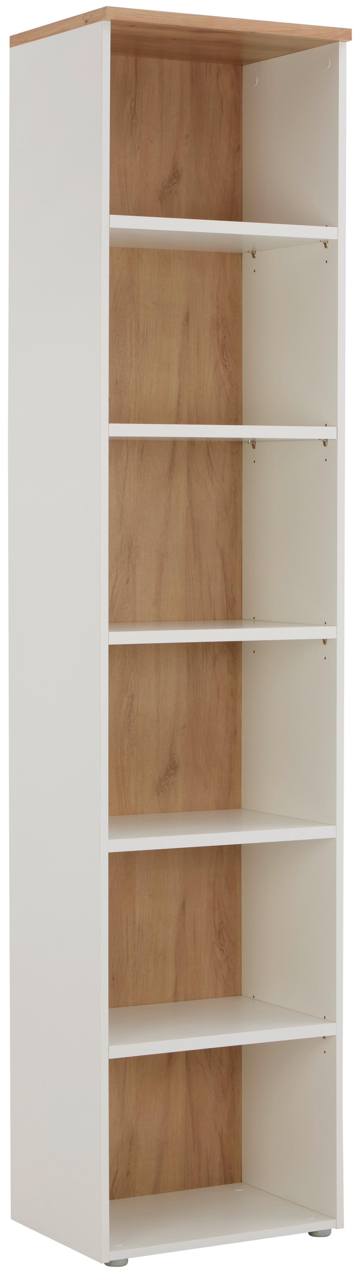Aktenregal Kontor Weiss/eiche Dekor B: 50 Cm - Eichefarben/Weiß, MODERN, Holzwerkstoff (50/220/38cm)