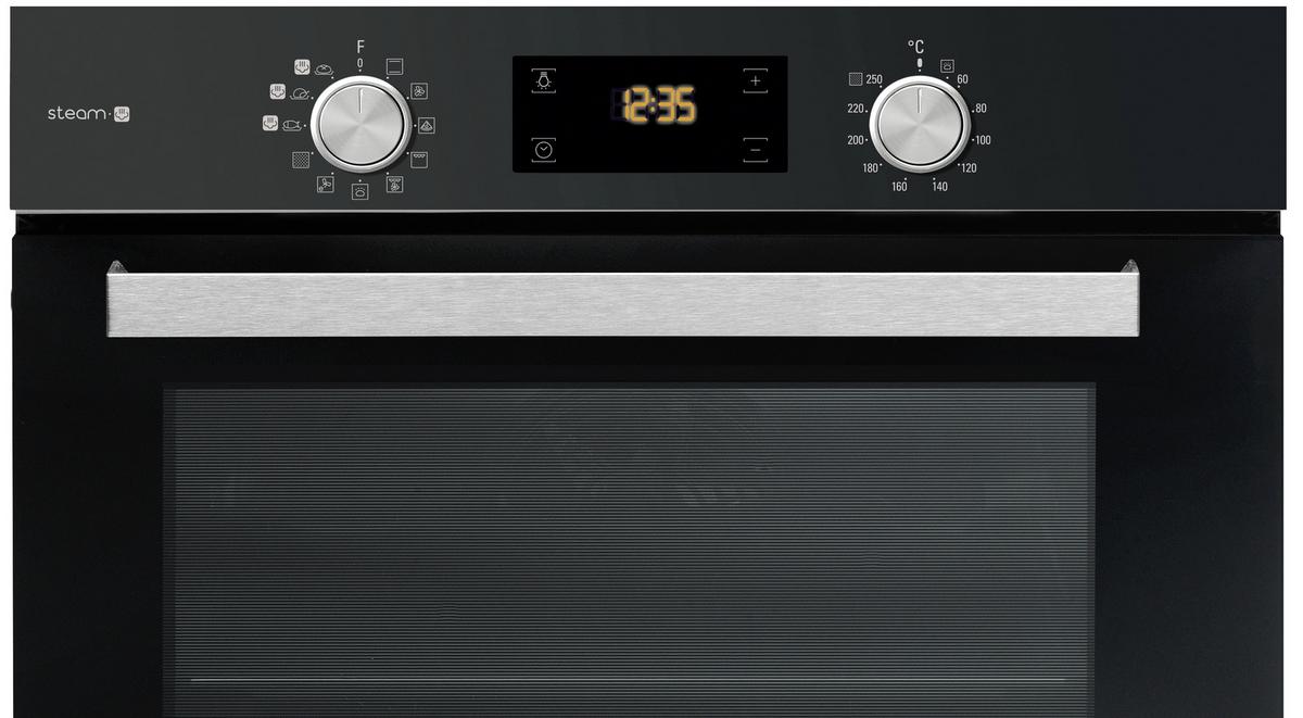 Einbau-Backofen Bak5s B: 59,5 cm Schwarz mit Timer - Schwarz, Basics (59,5/59,5/55,1cm) - Bauknecht