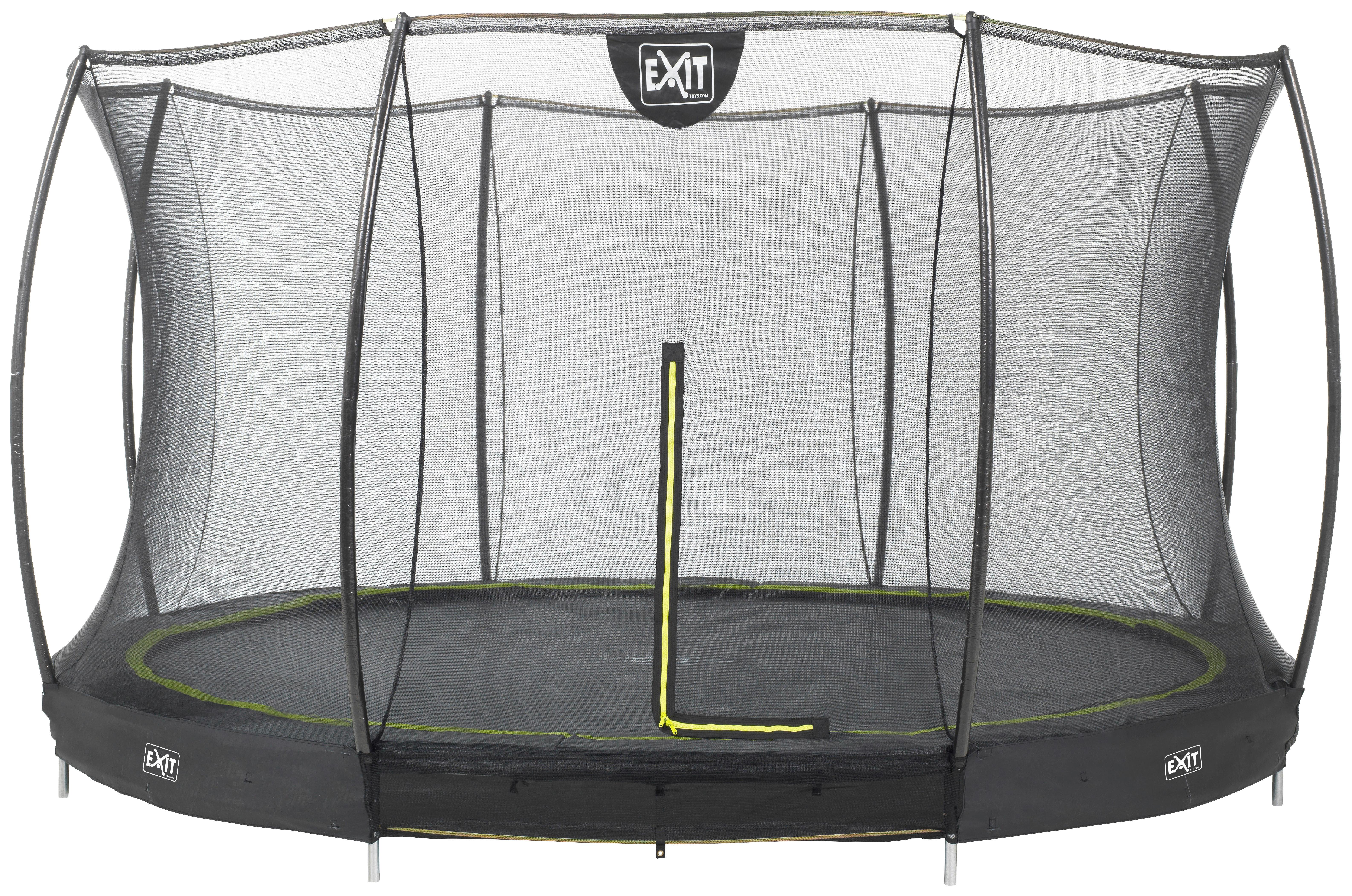 Trampolin Ø 366 cm Mit Sicherheitsnetz Exit Silhouete - Schwarz, KONVENTIONELL, Kunststoff/Metall (366/203cm) - EXIT Toys