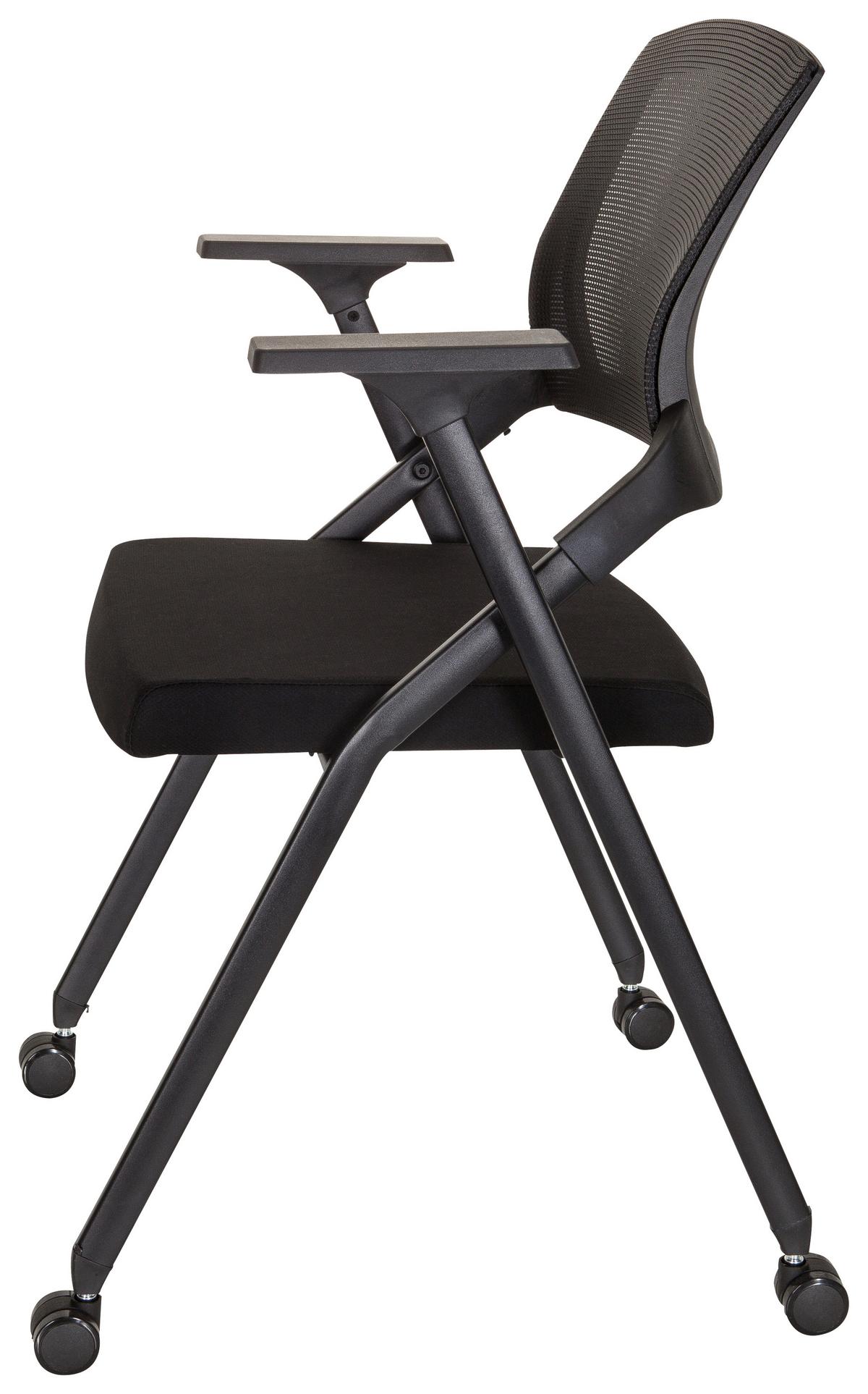 Besucherstuhl Priority II Klappbar Schwarz Bis 150 Kg - Schwarz, MODERN, Kunststoff/Textil (61/98/58cm) - MID.YOU