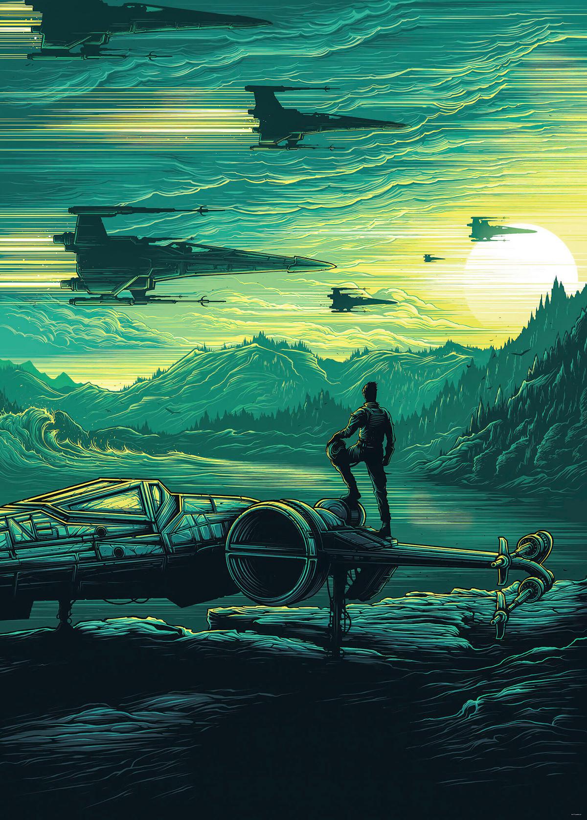 Fototapete Star Wars X-Wing Takodana - Multicolor, Trend, Textil (200/280cm)