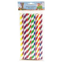 Trinkhalm aus Papier Elina 50 Stk. multicolor - Multicolor, Basics, Papier (20/10/2,5cm)