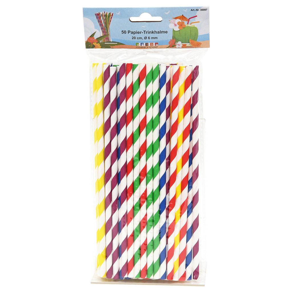 Trinkhalm aus Papier Elina 50 Stk. multicolor