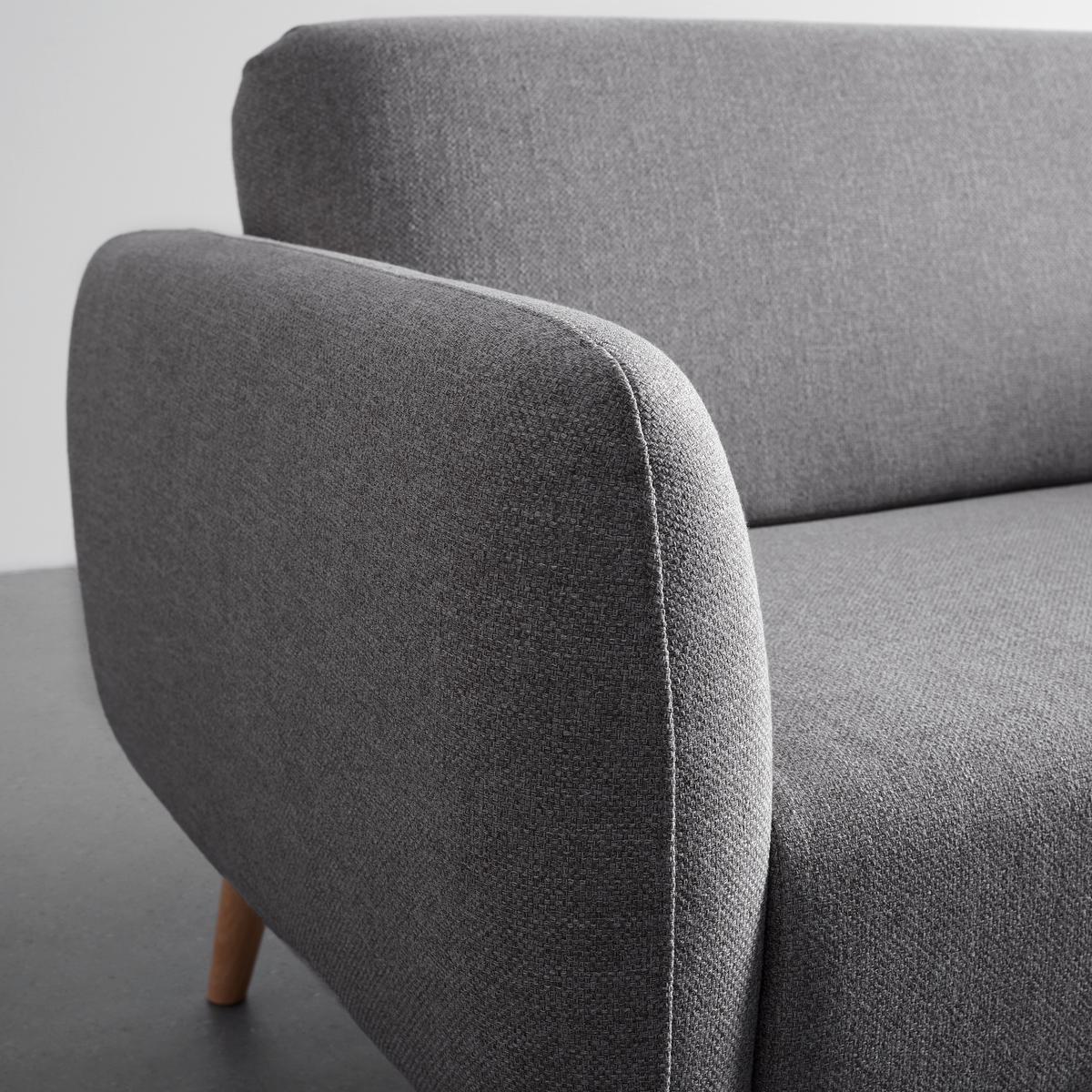 Pohovka PIA šedá - tmavě šedá/přírodní barvy, Moderní, dřevo/textil (146/76/75cm) - Bessagi Home
