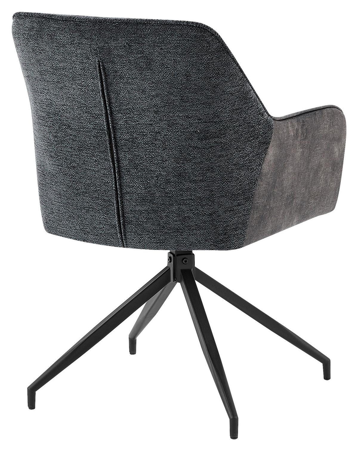 Stuhl-set Jacky - Anthrazit/Schwarz, MODERN, Textil/Metall (62/87/56cm) - MID.YOU