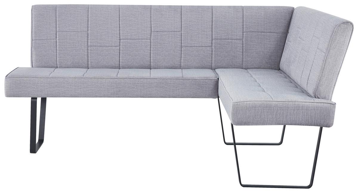 Eckbank Tilos Samt Hellbrau, S: 190x150 cm - Hellbraun/Schwarz, KONVENTIONELL, Textil/Metall (190/150cm) - MID.YOU