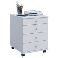 Rollcontainer Weiß Lona Mini BxHxT 42x57x50 cm - Weiß, Basics, Holzwerkstoff/Kunststoff (42/57/50cm) - MID.YOU