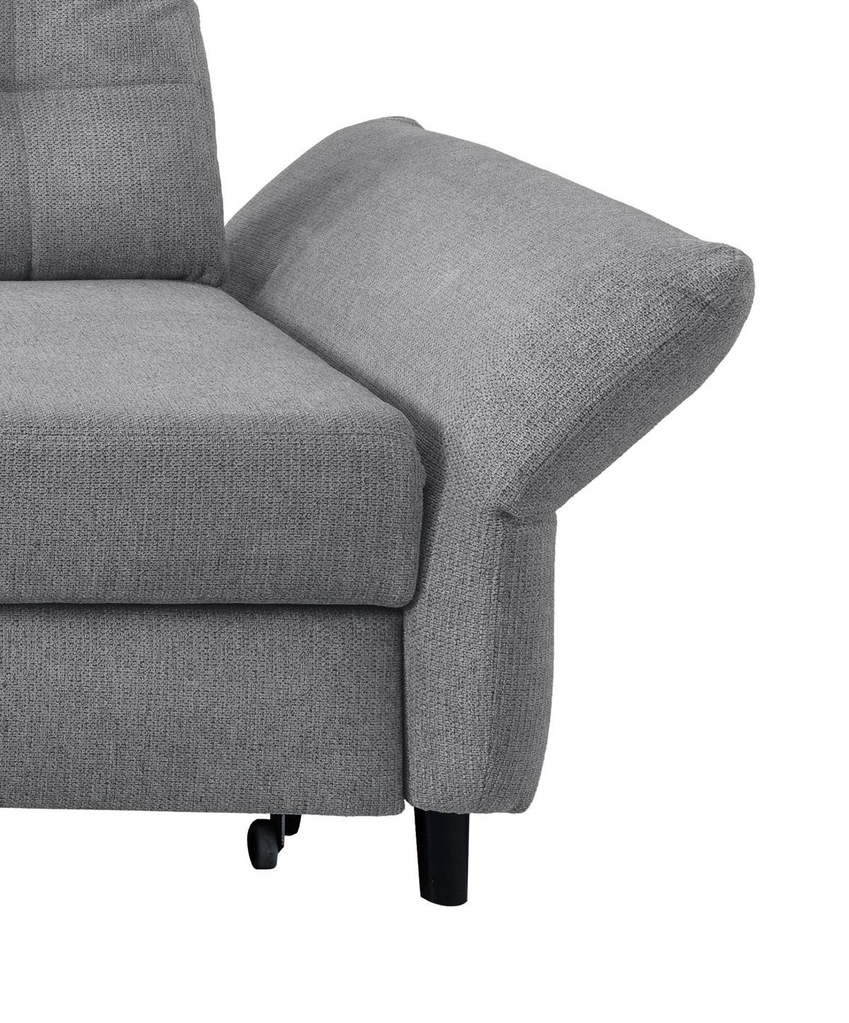Ecksofa Brizzini Silberfarben S: 176/250-280 Cm - Mintgrau/Silberfarben, MODERN, Holz/Textil (176/250-280cm) - Livetastic