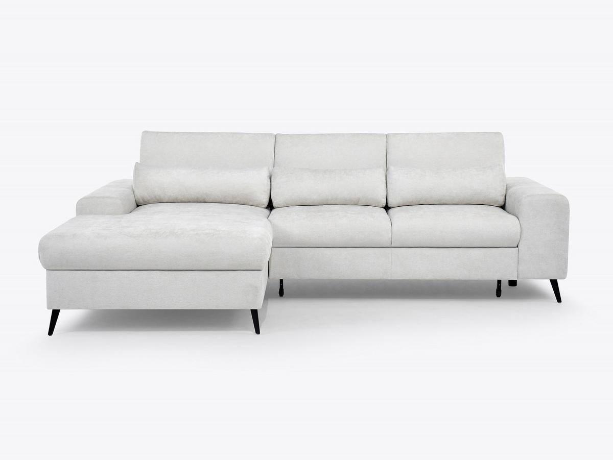 Rohová sedačka MONTANA, ľavá, krémová, polohovateľné opierky - čierna/krémová, Modern, kov/drevo (175/265cm) - Mömax