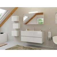 BADEZIMMER Limes, weiß HG B: 120 cm - Weiß Hochglanz/Weiß, Basics, Holzwerkstoff/Stein (120cm) - MID.YOU