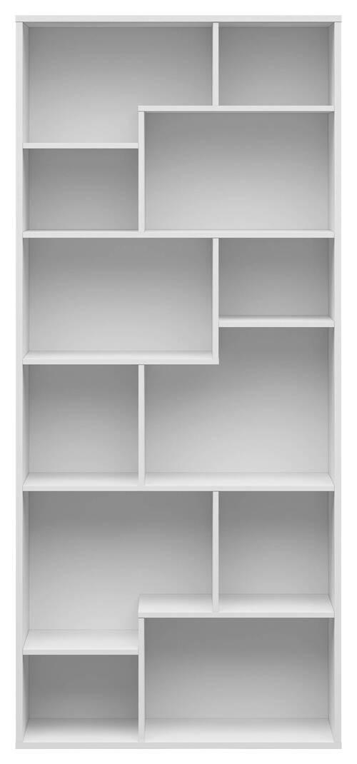 Regal Tetrix Bookshelf - Weiß Hochglanz/Weiß, Design, Holzwerkstoff (87,5/197,5/33,5cm)