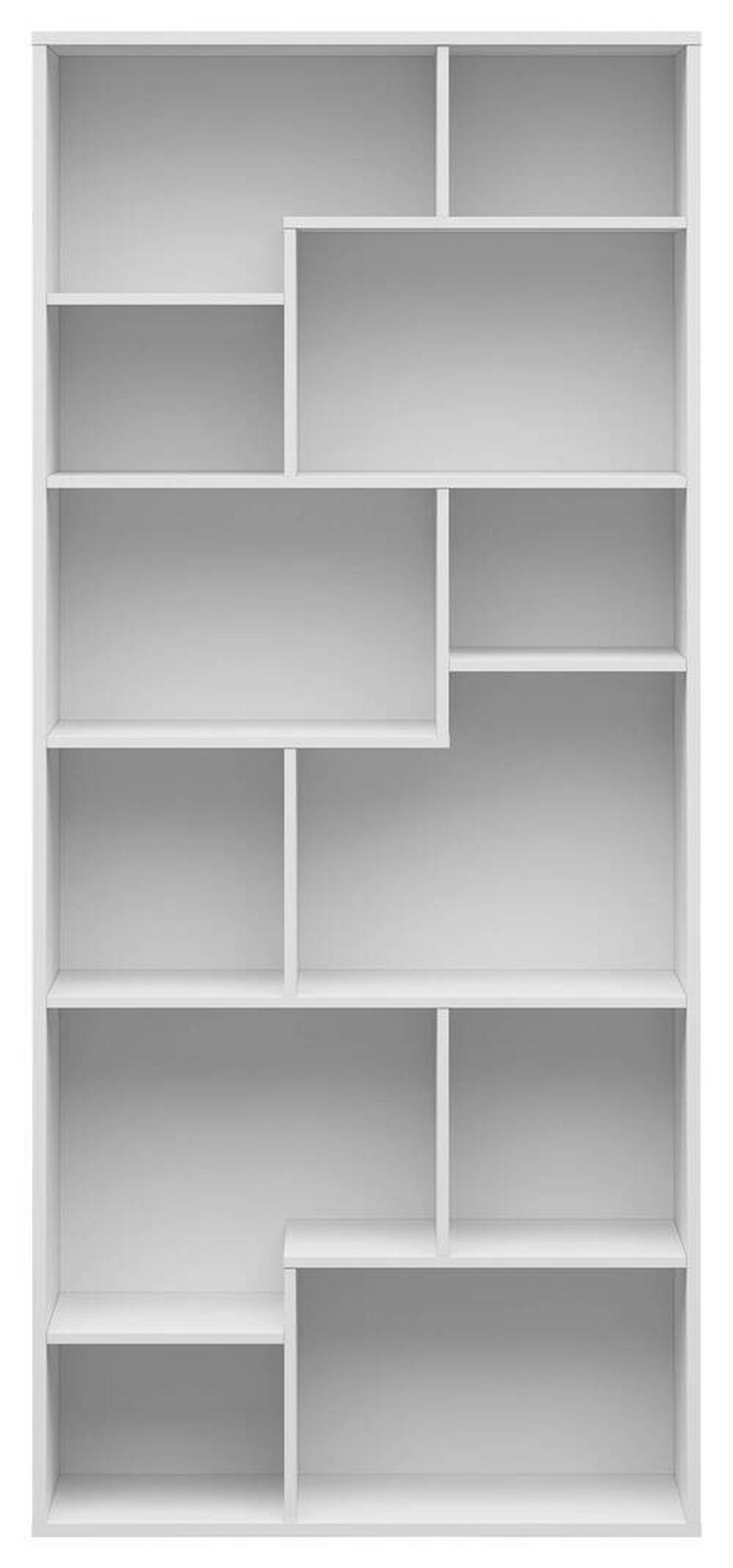 Regal Tetrix Bookshelf - Weiß Hochglanz/Weiß, Design, Holzwerkstoff (87,5/197,5/33,5cm)