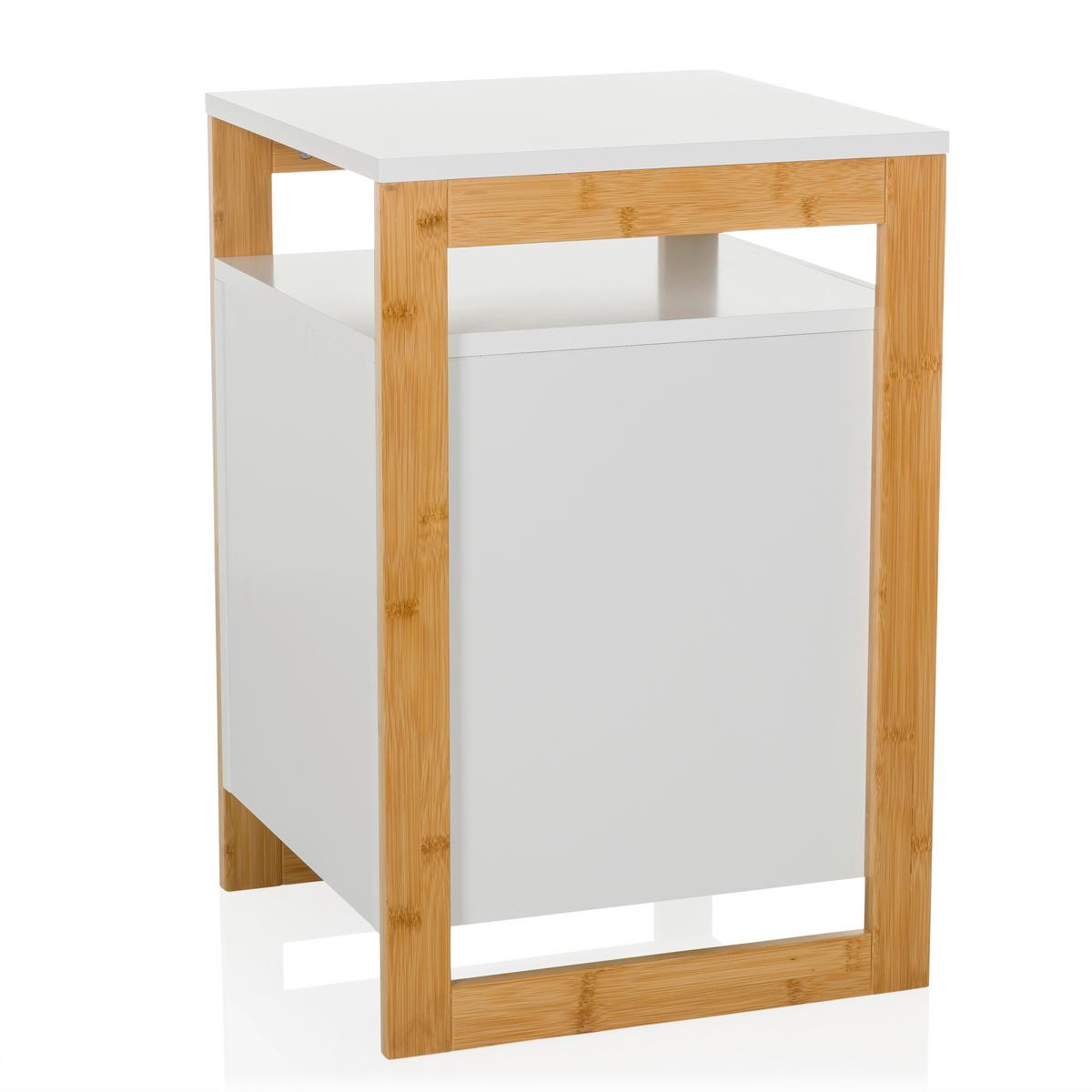 Beistelltisch Tarolo Weiß L: 40cm - Hellbraun/Weiß, MODERN, Holzwerkstoff (40/60/40cm) - MID.YOU