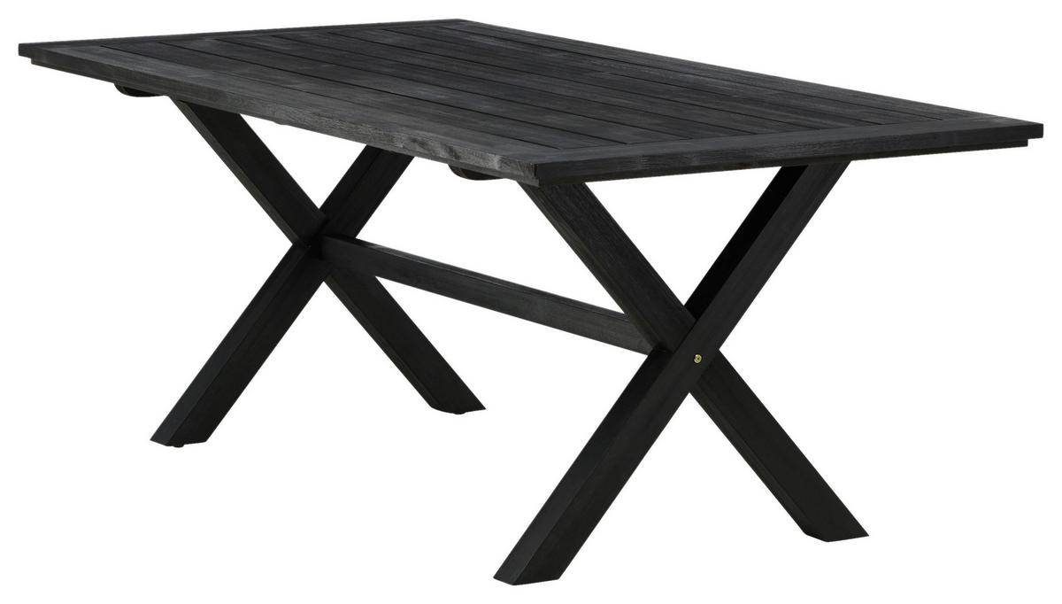 Gartentisch Rives - Schwarz, KONVENTIONELL, Holz (200/100/75cm) - Gardenson