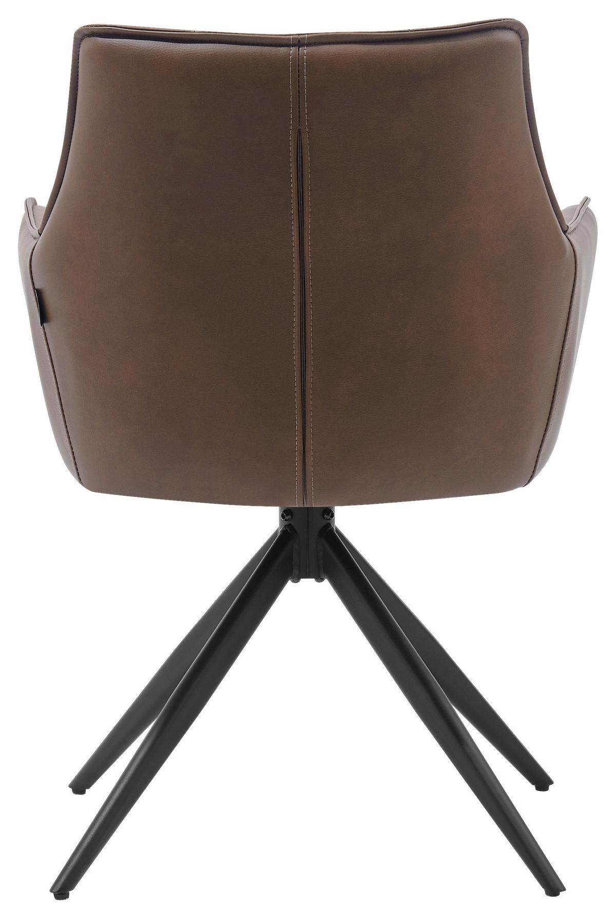 Armlehnstuhl Ion Braun/Schwarz - Schwarz/Braun, MODERN, Holz/Textil (58/87/61,5cm) - Livetastic