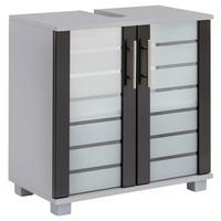 Waschbeckenunterschrank Niko Anthr./Silberfarben B: 59,8cm - Anthrazit/Silberfarben, MODERN, Glas/Holzwerkstoff (59,8/62,4/32,6cm) - MID.YOU