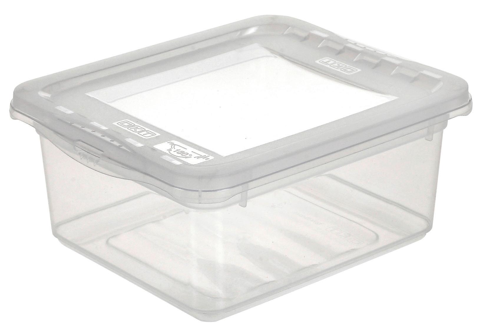 Aufbewahrungsbox Bea mit Deckel Kunststoff 19,5x16,5x8,5 cm - Transparent, KONVENTIONELL, Kunststoff (19,5/16,5/8,5cm) - Homezone