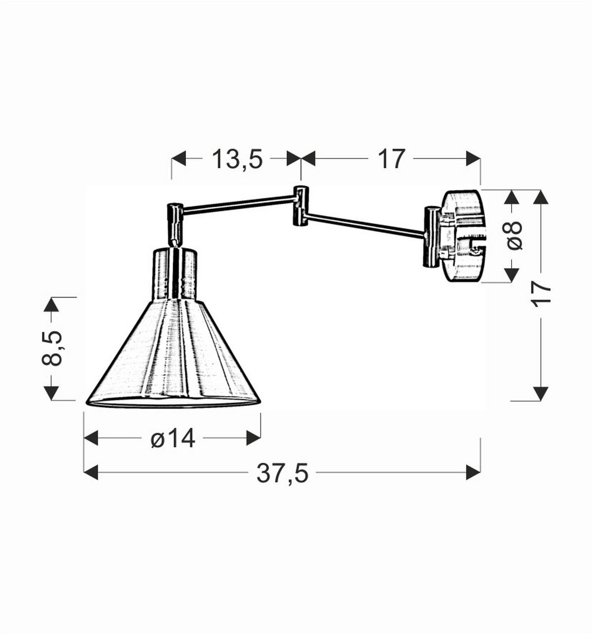 Wandleuchte 21-75444 - Basics, Metall (37.5/14/17cm)