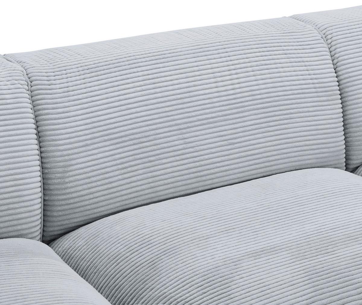 Ecksofa Mit Zierkissen Pearl Grau 303x196 Cm - Schwarz/Grau, Design, Textil (303/196cm) - Livetastic